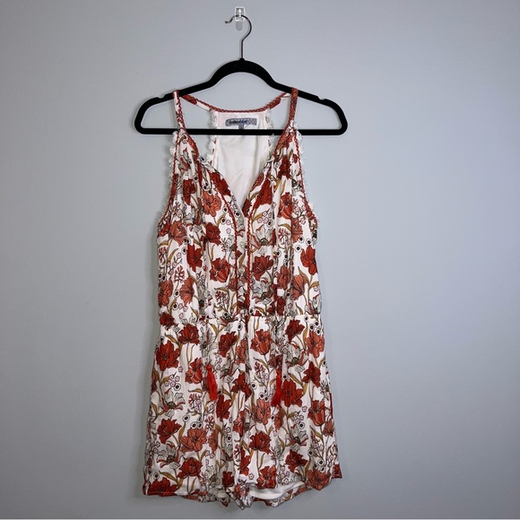 bailey blue Pants - Bailey Blue Boho Floral Romper Large